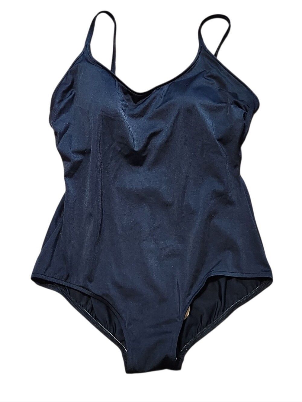 Vintage Maxine of Hollywood Swimsuit Bathing Suit One Piece Size 14 Solid Black